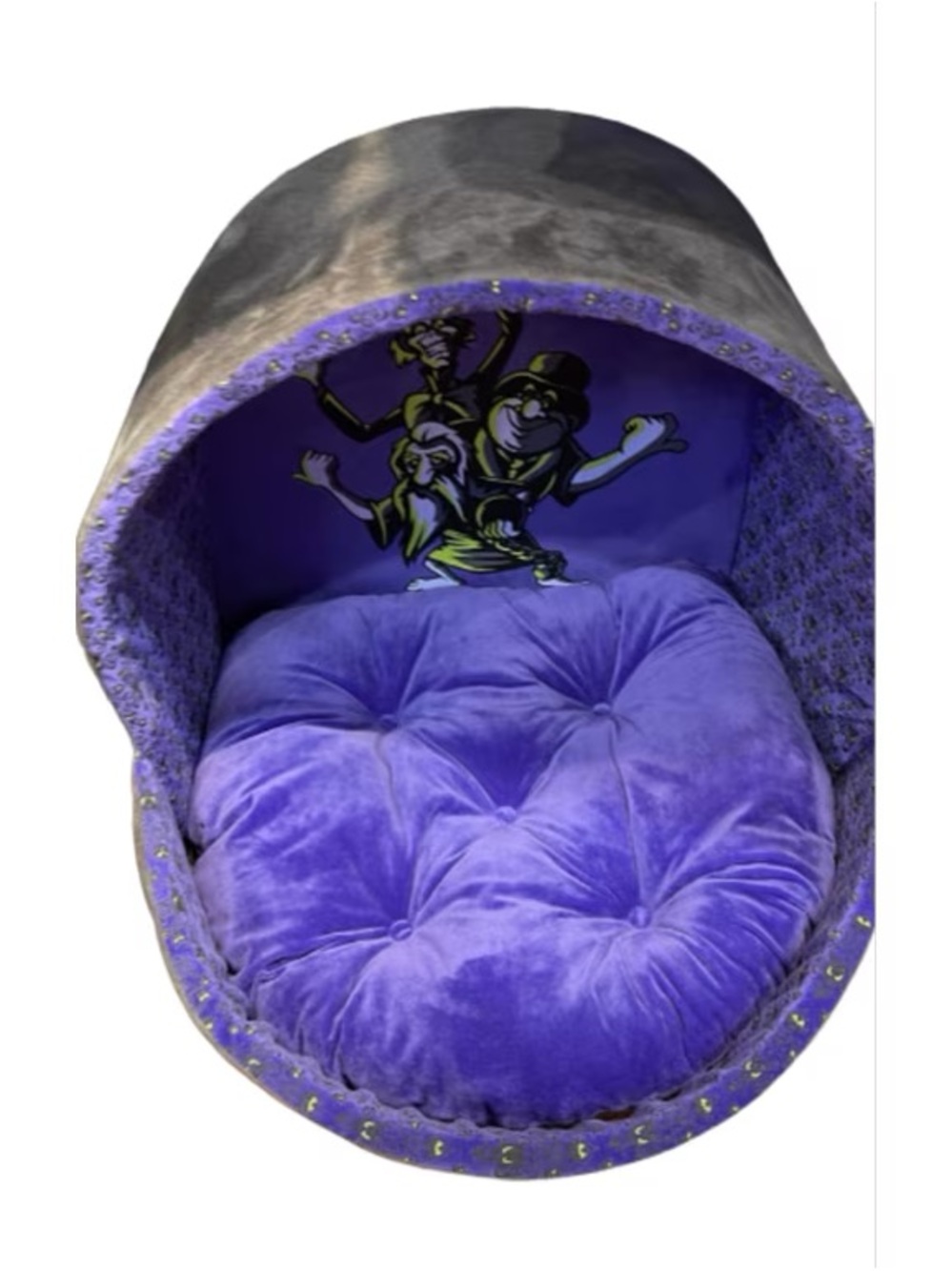 Disney Purple & Gray Hooded Cat Bed with Haunted Mansion Hitchhiking Ghosts - Picture 2 of 3